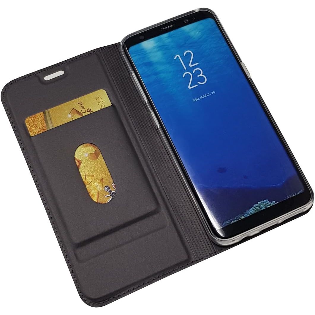Samsung Galaxy S8 Hoesje - Ultralicht PU Lederen Portemonnee - Schokbestendig TPU - Volledige Bescherming - Kaartsleuf - Magnetische Sluiting - Zwart - Bescherm uw telefoon met stijl en functionaliteit met dit ultradunne hoesje