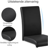 Yaheetech – Set Van 2 Eetkamerstoelen – Zwarte Kunstleren Schommelstoelen – Verstelbare Rugleuning – 135 kg Draagvermogen – Duurzaam En Modern Design