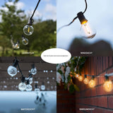 30M Buitensfeerlicht G40 – LED Lichtslinger – 50 + 2 Onbreekbare Kunststof Lampen – Waterdicht IP45 – Warm Wit 2700K – Perfect Voor Tuin, Patio, Feest, Bruiloft, Feestjes – Edison Stijl LED-lampen – Energieklasse G