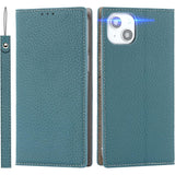 Hoogwaardig iPhone 13/14 Leren Hoesje - Multifunctioneel Portemonneeontwerp met Kaarthouder - Flip Folio Echt Leren Cover voor iPhone 13/14 - Blauw met Creditcardgleuven - Voor Zowel Heren als Dames - Beschermende en Stijlvolle Case