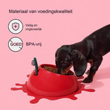 Katten/ Honden Voerbak Voor Eten En Drinken - Gekantelde Kattenvoederbak Anti-Snor Vermoeidheid - Brede Ondiepe Kattenvoerbak Anti-Kots Niet-Slip Voor Kleine Middelgrote Honden Katten Konijnen - Juicy Cherry Ontwerp - ABS Materiaal