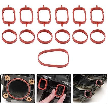 6 Stuks 33mm Inlaatspruitstuk Pakkingen -  inlaatspruitstukpakkingen en componenten - Hoogwaardige Inlaat Reparatieset voor 320d 330d 520d 525d 530d 730d - Duurzaam Rubber Materiaal