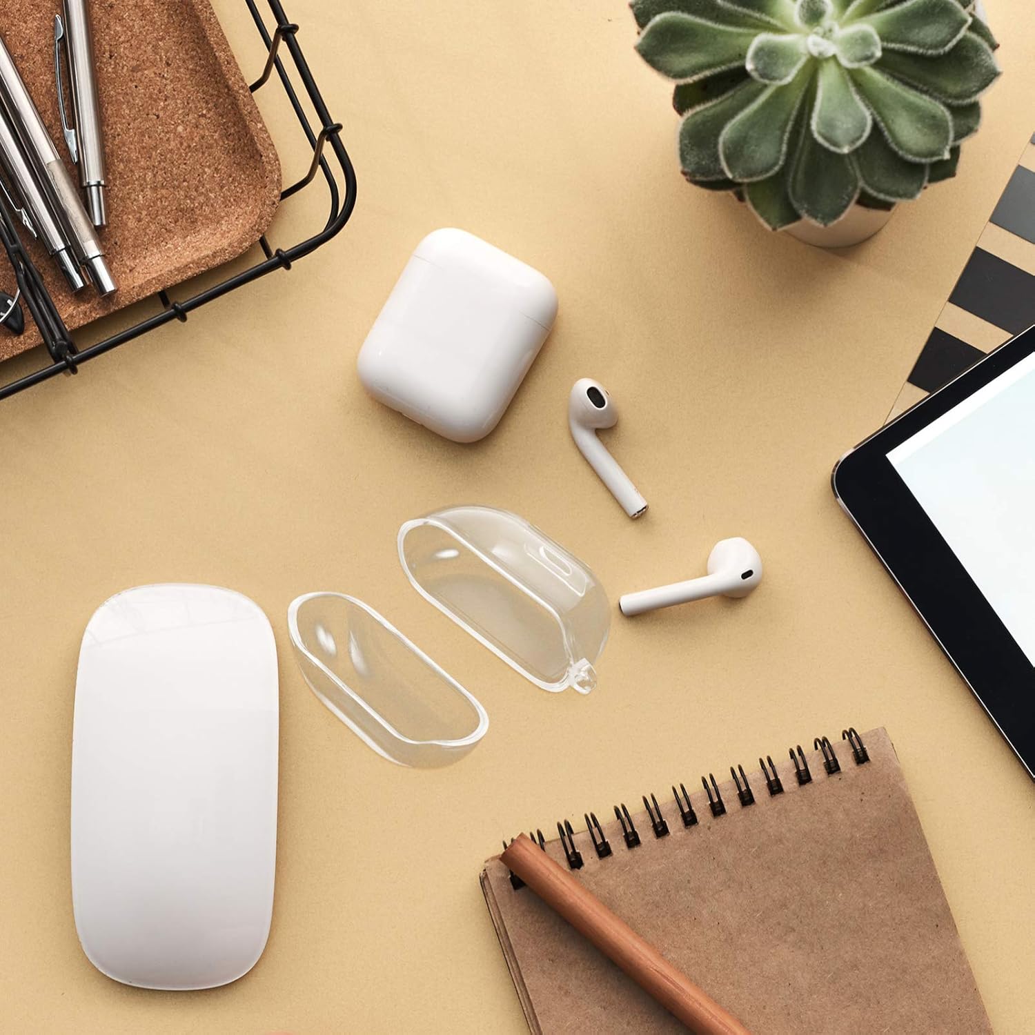 Draagbare Hoofdtelefoon Opbergdoos - Transparante TPU Hoofdtelefoon Draagtas - Compacte Opbergtas voor Draadloze Hoofdtelefoons - Beschermhoes Tegen Stof, Krassen, Stoten en Vocht - Lichtgewicht en Handig voor Reizen - Zachte TPU Beschermhoes Pro2