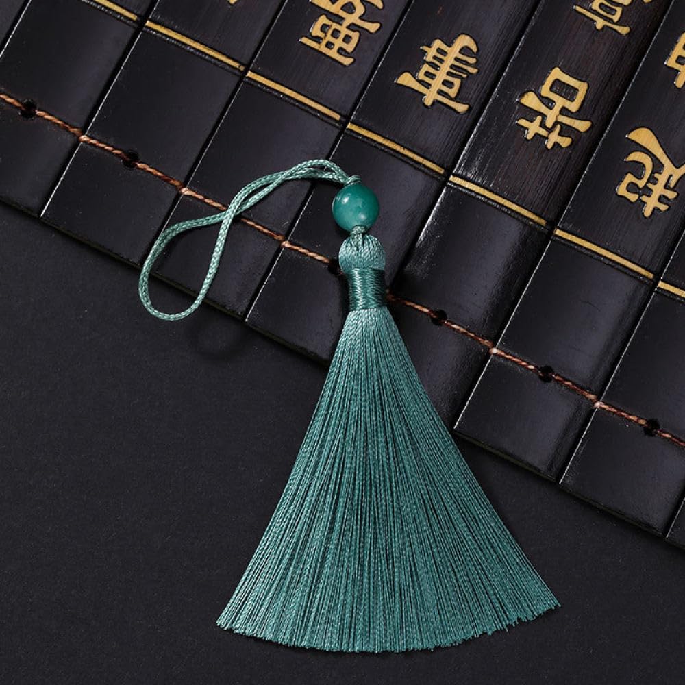 20 Stuks Lichtturquoise Kwastjes - Handgemaakte Sierkwastjes met Boekenleggerkoord voor Sleutelhangers, Geschenklabels, Ambachten en Sieraden Maken