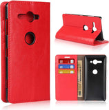 Hoesje voor Sony Xperia XZ2 Compact - Flip Lederen Portemonnee Hoesje - [4 Gleuven][Schokbestendig Zacht TPU] - Beschermhoesje voor Sony Xperia XZ2 Compact - Rood - Houder Functie - Schokabsorberende Zachte TPU - Telefoonhoes met Kaarthouder