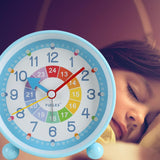 Kinder Digitale Wekker - Geluidloze Snooze - Analoog en Leerzaam - Nachtlicht Functie - Duurzaam en Vrolijk Ontwerp - Ideaal voor Kinderkamer en Onderwijs