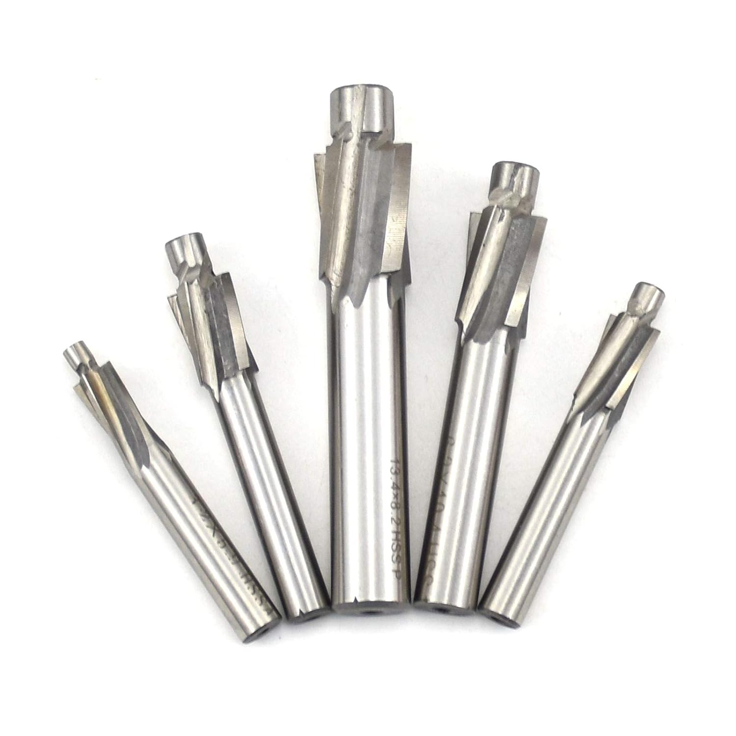 5-Fluit Conusfrees - Vervangende platte conusfrees - CNC Roterende Boor Set - Snijder Sleuf Boor - Gereedschap - M3 M4 M5 M6 M8 - 4 Fluiten HSS-AL - Voor Koper, Aluminium, Staal, Gietijzer - Efficiënt en Duurzaam