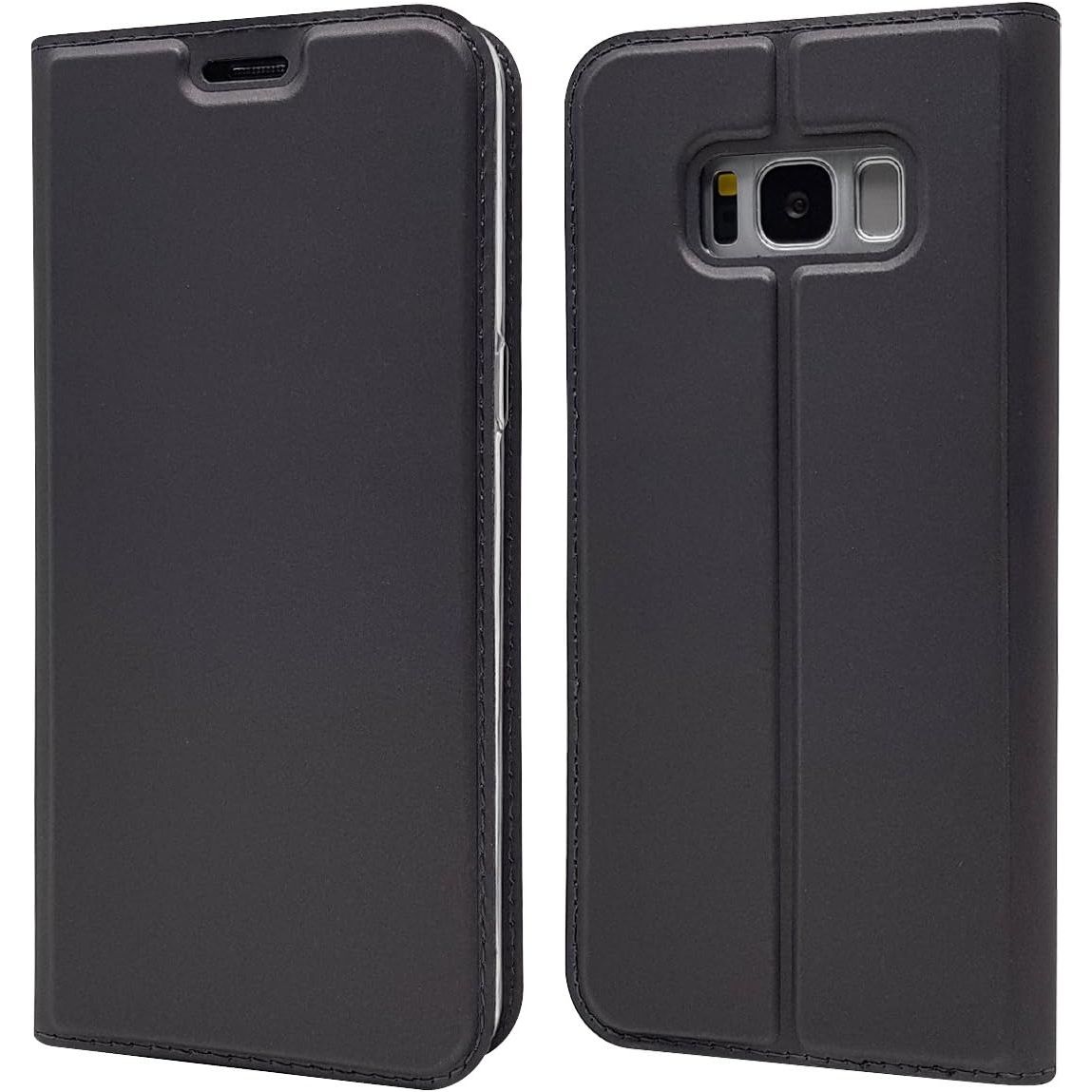 Samsung Galaxy S8 Hoesje - Ultralicht PU Lederen Portemonnee - Schokbestendig TPU - Volledige Bescherming - Kaartsleuf - Magnetische Sluiting - Zwart - Bescherm uw telefoon met stijl en functionaliteit met dit ultradunne hoesje