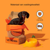 Kattenvoerbak Anti-Kots Niet-Slip Anti-Geluid - Brede Ondiepe Snorhaarvriendelijke Voerbak - Gekantelde Voerbak Voor Katten En Honden - Juicy Mandarijn Ontwerp - Voedselveilig ABS Materiaal - Geschikt Voor Binnengebruik