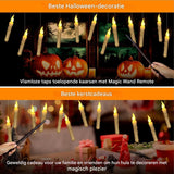 Zwevende LED Kaarsen - 20 of 12 Stuks - Met Magische Toverstok Afstandsbediening - Flickerend Warm Licht - Flameloos - Voor Harry Potter Feest, Kerst, Halloween, Bruiloft &amp; Kamerdecoratie