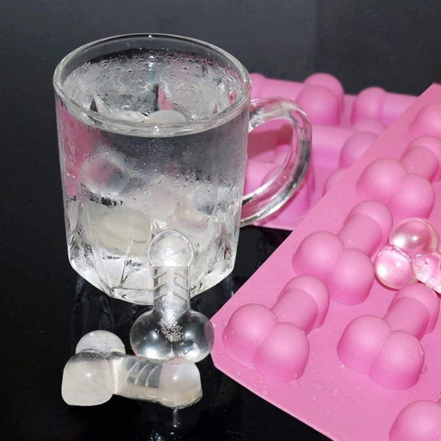 Grappige Siliconen Penis IJsblokjesvorm - Creatieve Siliconen Vorm - Bachelorette Feest Siliconen Mal - Vrijgezellenfeest Siliconen Mal Voor IJsblokjes, Zeep, Chocolade En Cake - Herbruikbare Siliconen IJsblokjesvorm
