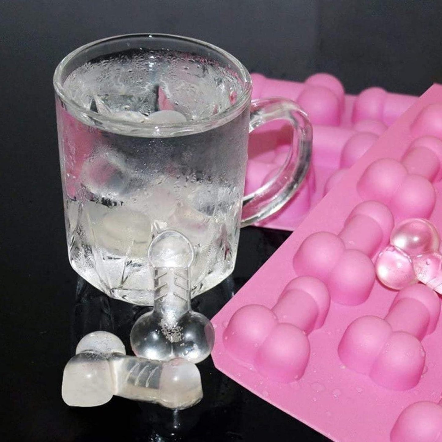 Grappige Siliconen Penis IJsblokjesvorm - Creatieve Siliconen Vorm - Bachelorette Feest Siliconen Mal - Vrijgezellenfeest Siliconen Mal Voor IJsblokjes, Zeep, Chocolade En Cake - Herbruikbare Siliconen IJsblokjesvorm