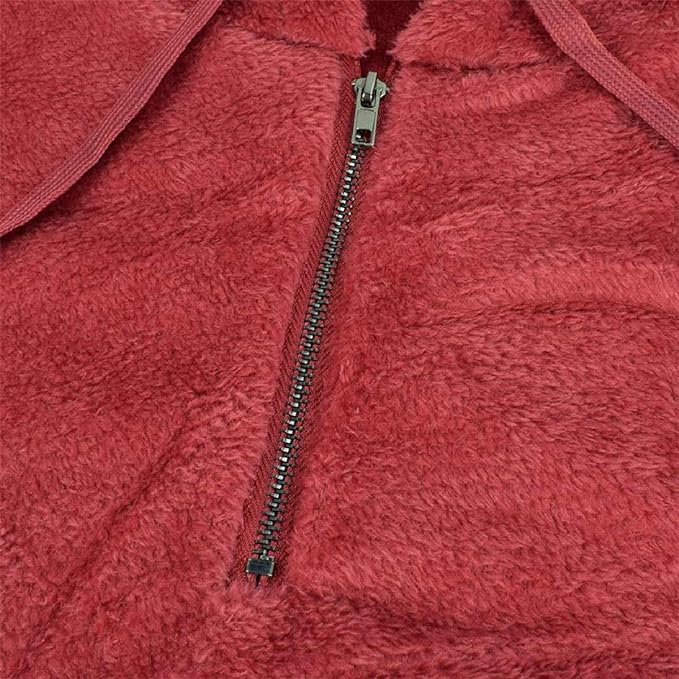 Dames Oversized Winter Hoodie met Rits en Zakken - Warme Fleece Pullover voor de Winter - Trendy en Comfortabel - Verschillende Kleuren en Maten