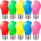 Gekleurde LED Lampen - A1 E27 - Verlichting Gloeilampen - 220V AC LED Lampen Peer Vorm - Gemengde - Kleuren Rood Groen Blauw Oranje/ Roze Geel - Set van10