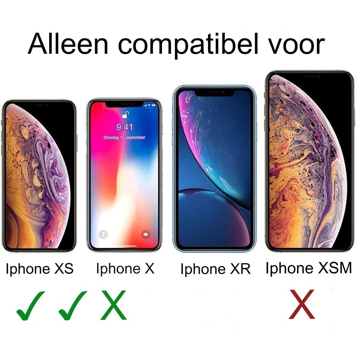 Heavy Duty Beschermhoesje + Screen Protector - Geschikt voor iPhone X / Mobiel Hoesje iPhone XS - met Gehard Glas Schermbeschermer, 360 Graden Ringhouder, Militaire Pantser Mobiele Telefoonhoesjes, Schokbestendige Cover, Beschermend Hoesje