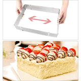 Verstelbare Roestvrijstalen Bakvorm - Rechthoekig - Duurzaam en Veelzijdig - Vaatwasmachinebestendig - Ideaal voor Taarten en Cakes - 24cm x 20.5cm