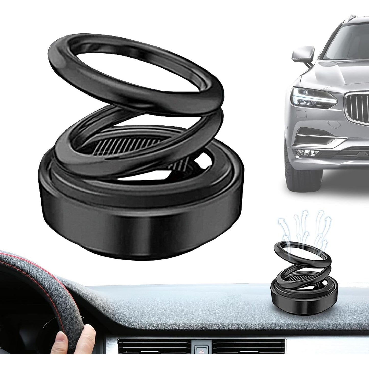 Mini Draagbare Kinetische Verwarmer: Auto Ontdooier & Verwarmer, Efficiënte Zonne Voorruitverwarmer voor Snelle Verwarming, Compact en Handig voor Diverse Scenario's zoals Voertuigen, Woonkamers, Badkamers en Kantoor - Zwart