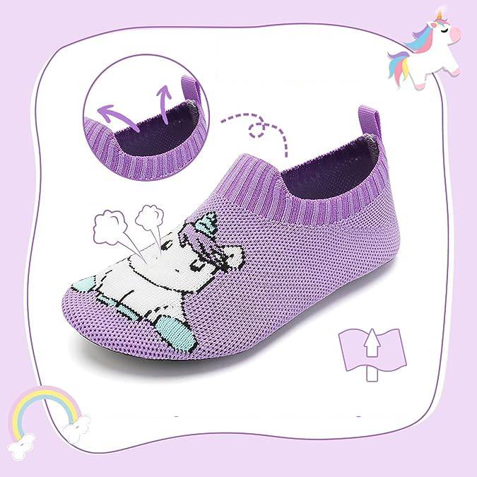 Lichtgewicht Unicorn Slippers - Ademend & Antislip - Kinderen Sloffen - Zacht & Comfortabel - Geschikt voor Binnen en Buiten - Paars