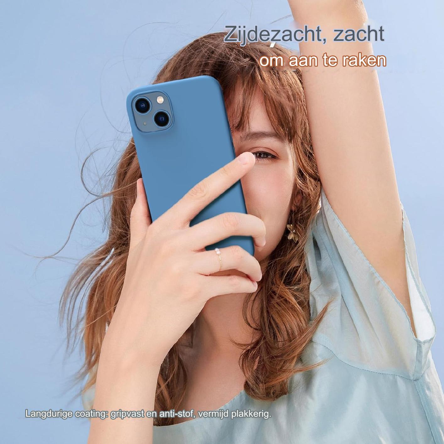 iPhone 13 Hoesje 6.1 - Compatibel met iPhone 13 en iPhone 13 Pro (6.1 inch). Slank Ontwerp van Vloeibare Siliconen met 3 Lagen voor Volledige Dekking. Zacht, Flexibel en Volledig Bedekkend Zacht Gel Rubber Hoesje voor Optimale Grip en Bescherming
