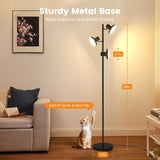 36W - Moderne - LED - Boomvormige - Staande - Vloerlamp - Dimbaar - Staande - Lamp - met - Afstandsbediening - en - Touch - Control - 3 - Draaibare - Armen - 4 - Lichtkleuren - Warm - tot - Daglicht - 2500 - Lumen - voor - Woonkamer - Slaapkamer - Kantoor