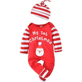 Kerstmis Baby Outfit - Charmante en Comfortabele - Xmas Onesie - Ademende Katoenmix Romper met Bijpassende Hoed in Kerstman of Elf Ontwerp - Ideaal voor Foto’s, Feesten en Eerste Kerstviering - Beschikbaar voor 0-24 Maanden