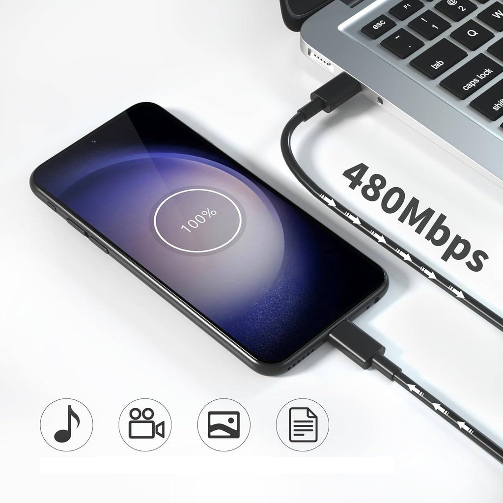 45W - Krachtige - USB-C Snellader-Adapter met 2 Meter Kabel - Universele Compatibiliteit met Samsung Galaxy S23/S22/Note20 - Efficiënt en Veilig Opladen