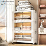 Stapelkast met Deuren – 4-Laags Opbergkast van Kunststof – Witte Organizer voor Badkamer, Keuken of Slaapkamer, 57 × 32 cm