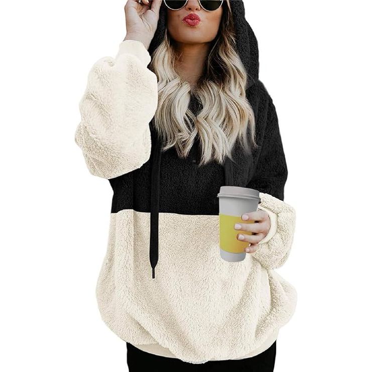 Dames Oversized Winter Hoodie met Rits en Zakken - Warme Fleece Pullover voor de Winter - Trendy en Comfortabel - Verschillende Kleuren en Maten