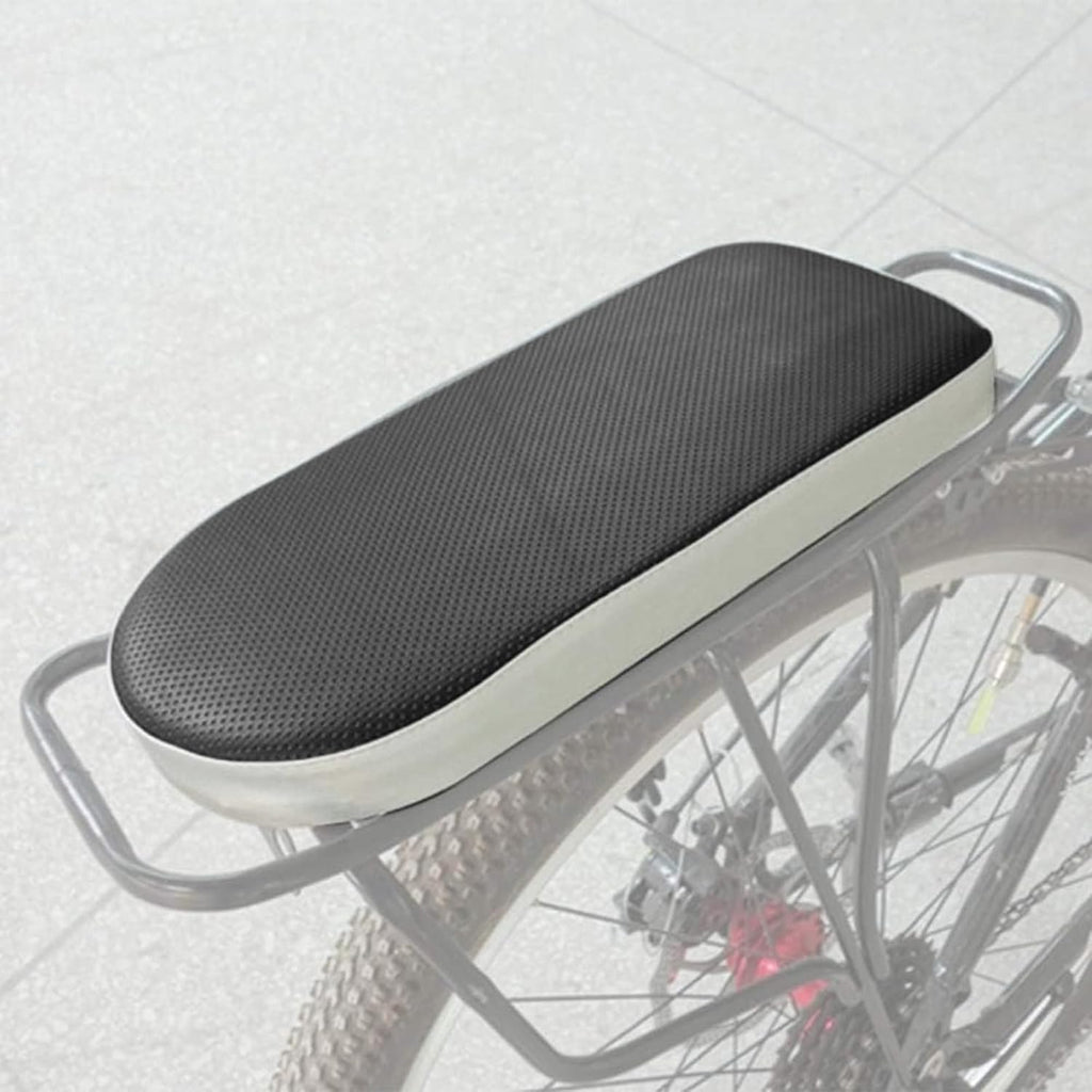 Fiets Achterzitkussen - Zadelkussen Stoelbekleding - Antislip Stretchleer - Dikke Spons Voor Schokdemping - Eenvoudige Installatie - Geschikt Voor Bagagedrager en Fietsmand - 30,5 x 15 x 3 cm - Groen