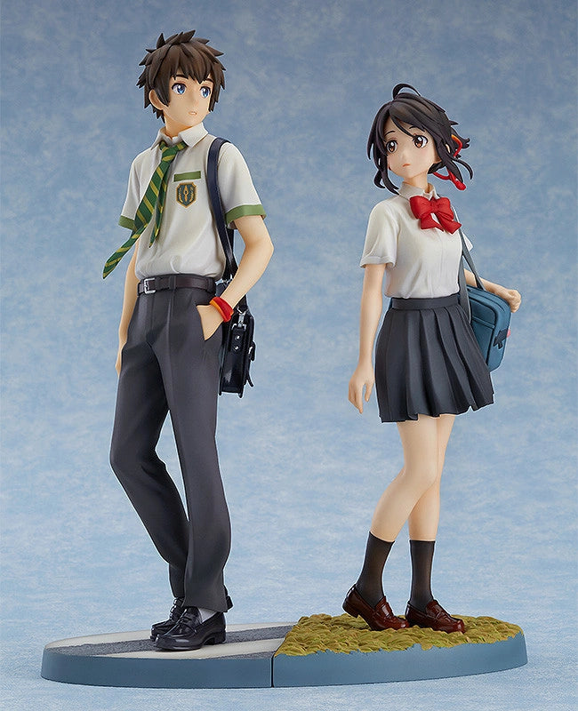 2 Stuks - Mitsuha Miyamizu & Taki Tachibana 1/8 Scale Figuren - Your Name Anime Beeldjes - Kimi no Na wa Manga Collectible Figures - Gedetailleerde Verzamelfiguren van Mitsuha en Taki voor Vitrinekast Bureau Anime Collectie en Display