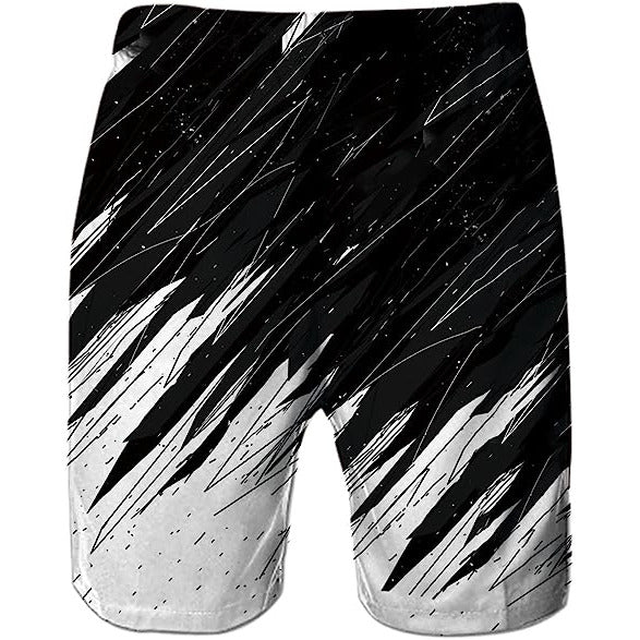 Heren Zomer Zwemshorts - 3D Gedrukte Grafische Strand Surf Shorts - Sneldrogend en Comfortabel - Elastische Tailleband met Trekkoord - 100% Polyester met Grenadine - Twee Zijzakken - Ideaal voor Strand, Surfen en Zwemmen