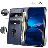 Hoesje voor iPhone 13 pro - Klassiek PU Lederen Magnetisch Portemonnee Hoesje, Flip Folio Beschermende Telefoonhoes Compatibel met iPhone 13 pro, Blauw - Luxe Bescherming met Handige Portemonnee en Magnetische Sluiting