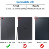 Beschermhoes voor Samsung Galaxy Tab A7 10.4 Inch 2020 - Lichtgewicht, Duurzaam - Met Tri-Fold Stand en Precieze Uitsparingen - Volledige Bescherming - Zwart
