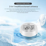 2-in-1 Digitale Watertemperatuurmeter met Timer – Waterdichte Thermometer met LCD-Display voor IJsbad, Zwembad en Sauna – Automatische en Handmatige Tijdmeting – Celsius &amp; Fahrenheit Instelbaar – Inclusief Batterijen – Wit