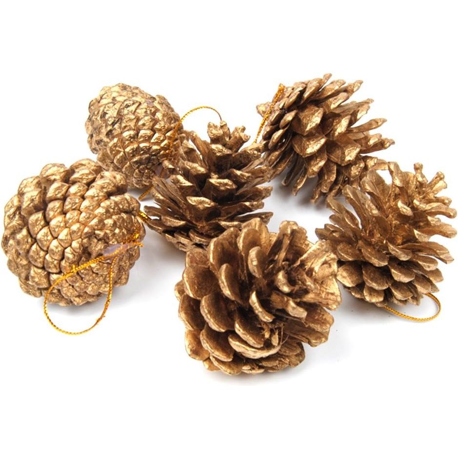 Kerst Dennenappel Versieringen - Natuurlijke Ornamenten in Goud en Zilver voor Kerstboom Decoratie - Set van 18