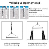 360° Draaibare LoveSwing – Luxe Hangschommel met Fluwelen Voering - Seksschommel  - Love Schommel Stalen Steun & Verstelbare Riemen – Tot 270 kg Draagvermogen – Derde Generatie Indoor Erotische Schommel voor Koppels