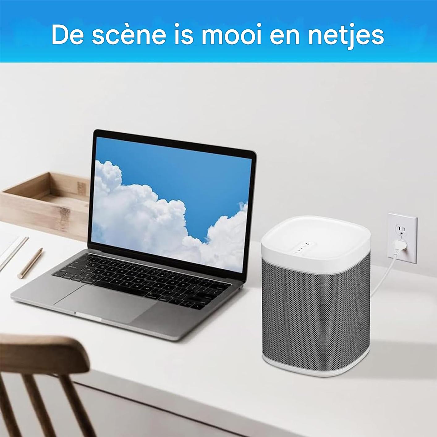 Sonos Play Voedingskabel Set – 2 Stuks (0,35 m & 0,5 m) – Compatibel met Sonos Play:1, One & One SL – 90° Haakse Stekker – 2A/250V – PVC Kabel met Zuiver Koper – UL-gecertificeerd – Ideaal voor Audio, Video & Kleine Apparaten – Wit