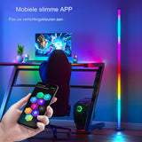 1.4M - Smart LED Vloerlamp - Met App / Afstands- Bediening - Gaming RGB Lamp - Sfeerverlichting voor Elke Stemming & Activiteit - Synchroniseer met Muziek - Instelbare Helderheid - 300+ Modi en Miljoenen Kleuren - IR Afstandsbediening - 1.4 Meter