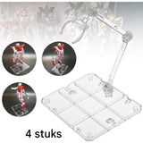 4 Stuks Transparante Action Figures Stand - Plastic Display Standaards - Stabiel en Praktisch - Geschikt voor Actiefiguren en Poppen - Creëer Dynamische Exhibitiescènes