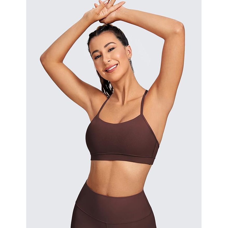 CRZ YOGA - Vrouwen Low Impact Sport BH - Maat M - Butterluxe Collectie - Y-Racer Back - Spaghetti Bandjes - Gewatteerd met Verwijderbare Pads - Ultiem Zacht en Ademend - Voor Yoga en Lichte Workouts