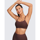 CRZ YOGA - Vrouwen Low Impact Sport BH - Maat M - Butterluxe Collectie - Y-Racer Back - Spaghetti Bandjes - Gewatteerd met Verwijderbare Pads - Ultiem Zacht en Ademend - Voor Yoga en Lichte Workouts