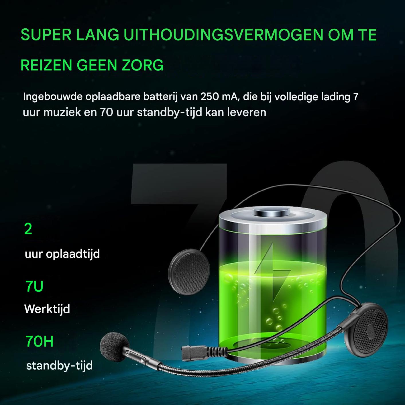 FreedConn Bluetooth Motorhelm Headset – Waterdichte Oortelefoons met Luidsprekers – Handsfree Muziek en Oproepbediening – 70 Uur Standby – 7 Uur Speeltijd – CVC Ruisonderdrukking