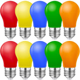 Gekleurde LED Lampen - A1 E27 - Verlichting Gloeilampen - 220V AC LED Lampen Peer Vorm - Gemengde - Kleuren Rood Groen Blauw Oranje Geel - Set van10