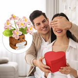 Handgemaakte Gehaakte Bloempot – “Emotional Support” Plant in Roze – Perfect Dankjewel Cadeau voor Leraren, Vrienden &amp; Familie – Zachte Wol, Uniek Gehaakt Design (10 × 10 cm)