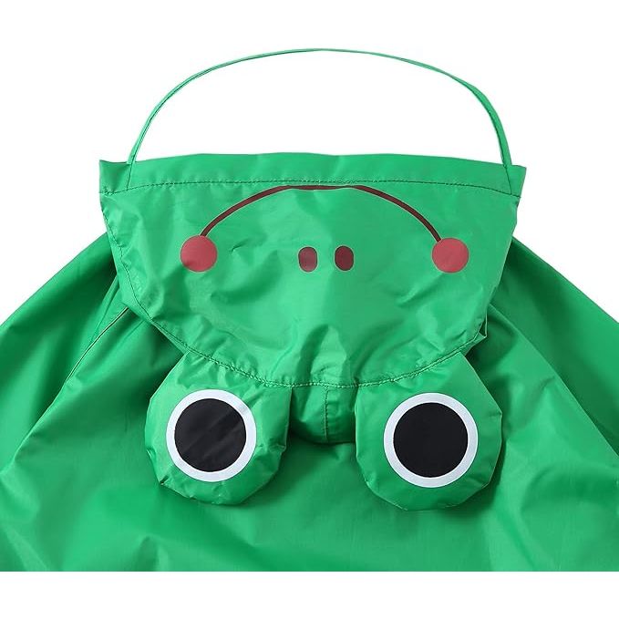 Kinderen Regenponcho - 7 tot 10 Jaar - Jongens / Meisjes - Waterdicht Regenpak met Capuchon - Reflecterend - Schattig Kikker Ontwerp - Ademend en Lichtgewicht Regenjas - Voor Kinderen 7-10 Jaar - Verstelbaar / Veilig - Maat L - voor Alle Seizoenen