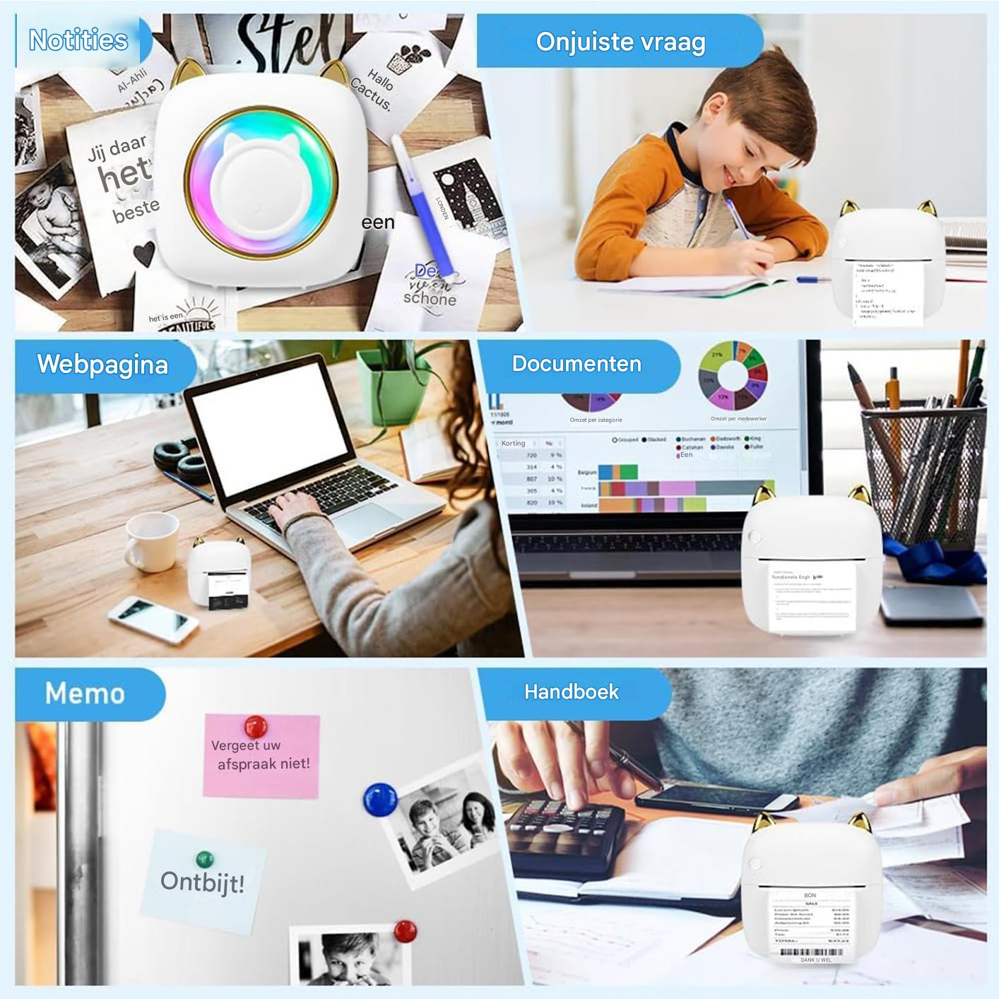 5 Rollen Thermisch Printerpapier Zonder Inkt – Supfoto 57 mm x 20 mm Rol – Zelfklevend en Gewoon Papier voor Mini Bluetooth Printers, Stickers, Bonnen, Foto’s, Notities en Dagboek – BPA-vrij, Waterdicht en Krasbestendig Printpapier