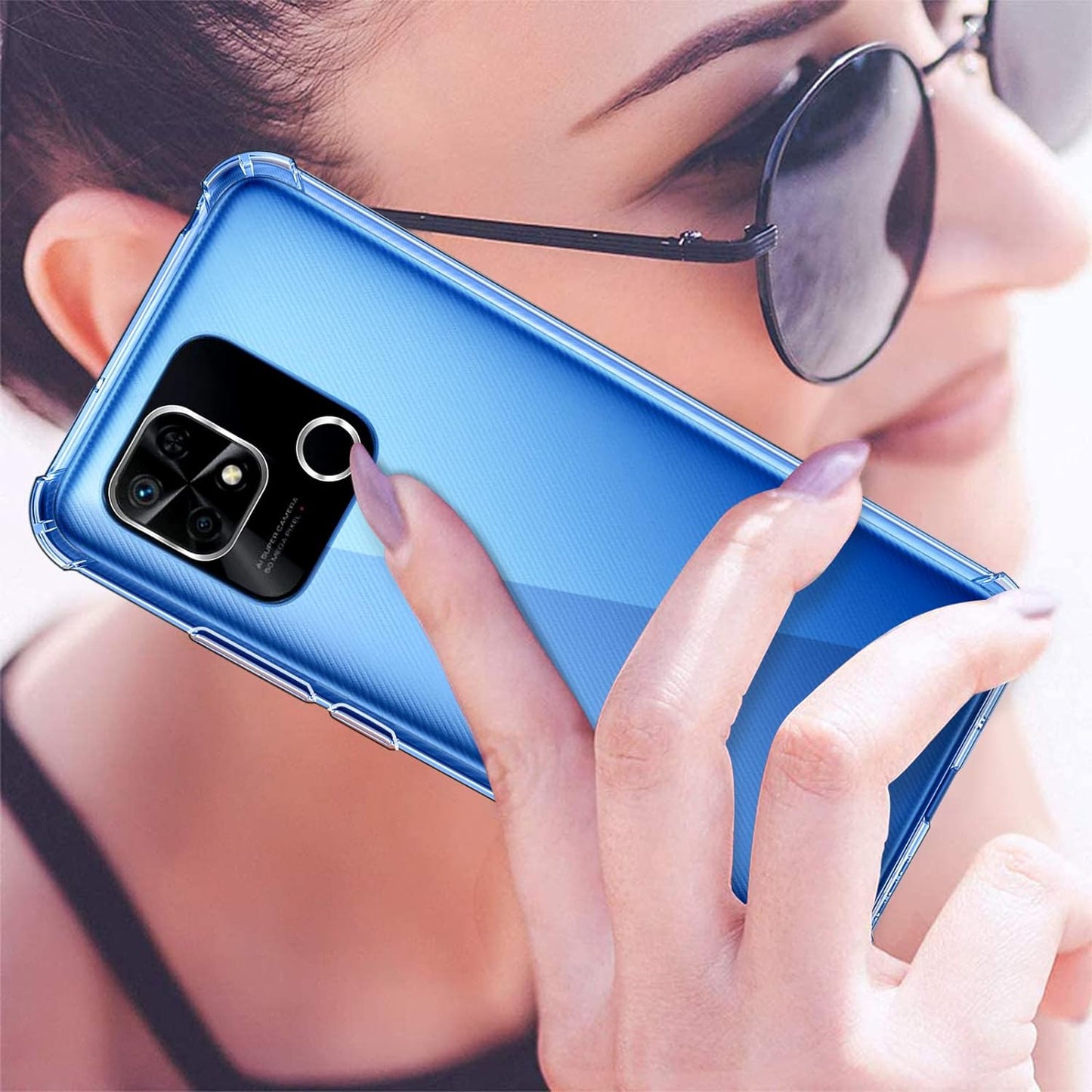 Complete Beschermingsset voor Xiaomi Redmi 10A / 9C / 9C NFC: Ultra-Dunne Transparante TPU Siliconen Hoes met 3 Stuks Gehard Glas Screenprotectors