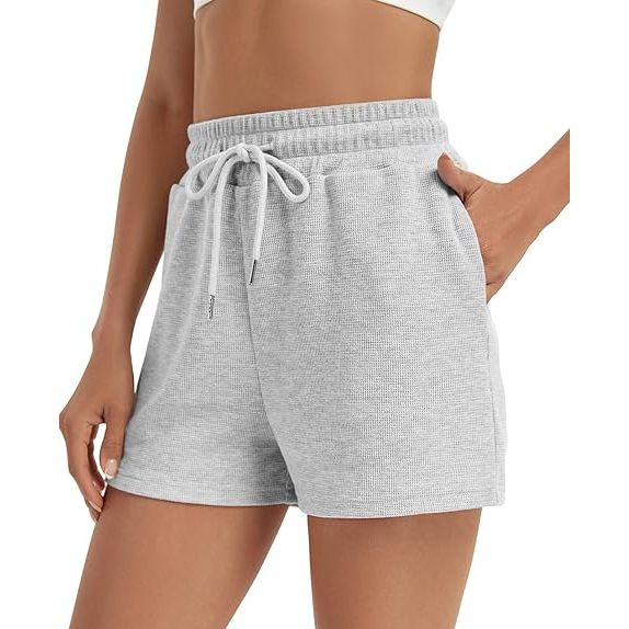 Dames Shorts Comfortabel en Los Model - Gemaakt van Zacht Wafel Katoen - Perfect voor Zomer en Herfst - Casual Lounge Broek met Trekkoord voor Optimale Pasvorm - Modieuze Keuze voor Dagelijks Gebruik