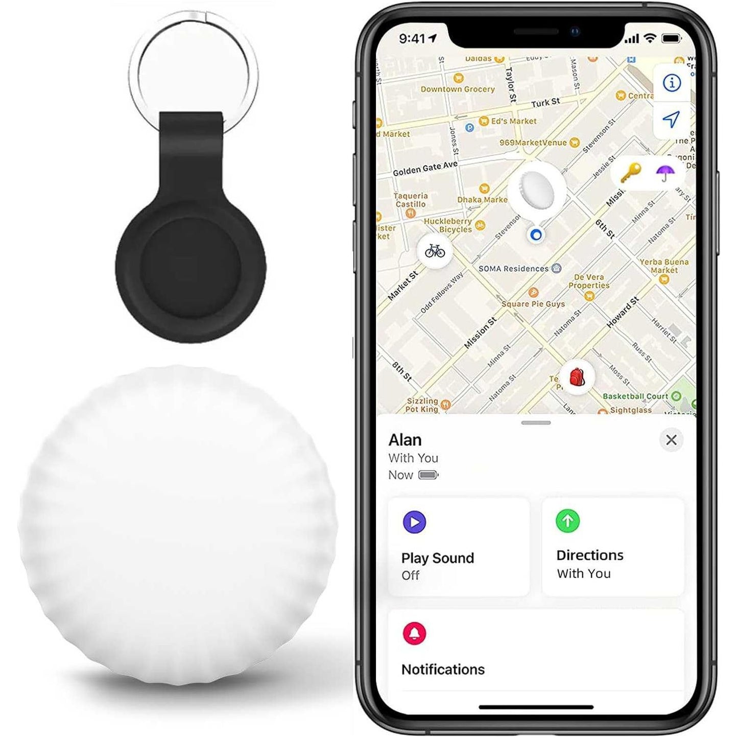 Smart Tag Sleutelvinder & Wallet Tracker - GPS Tracker - Bluetooth Tracking Tag - Naadloze 'Find My' Integratie, Water- & Stofbestendig, Vervangbare Batterij - Ideaal voor iOS / Android - 2024