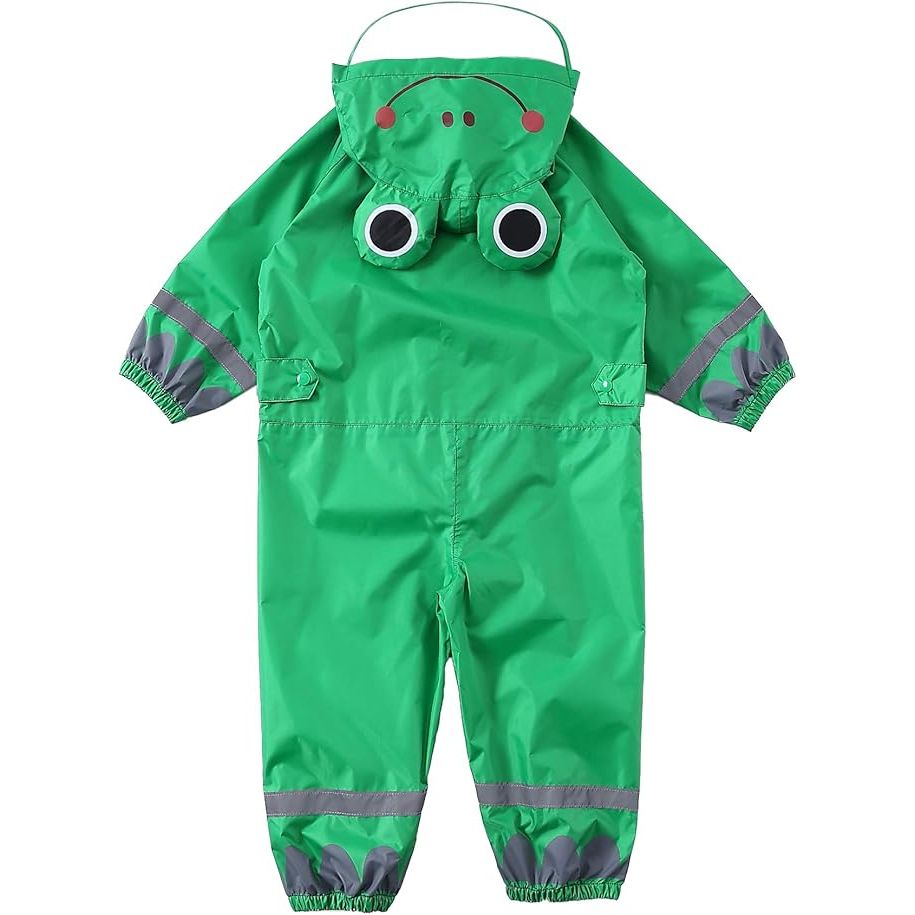 Kinderen Regenponcho - 7 tot 10 Jaar - Jongens / Meisjes - Waterdicht Regenpak met Capuchon - Reflecterend - Schattig Kikker Ontwerp - Ademend en Lichtgewicht Regenjas - Voor Kinderen 7-10 Jaar - Verstelbaar / Veilig - Maat L - voor Alle Seizoenen